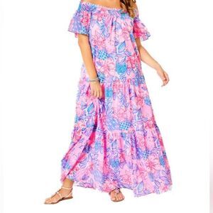 Lilly Pulitzer Women's Dezi Off the Shoulder Maxi Dress - XL